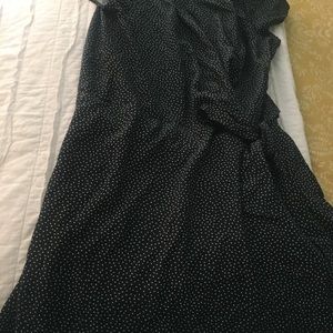 dotted wrap skirt flutter dress